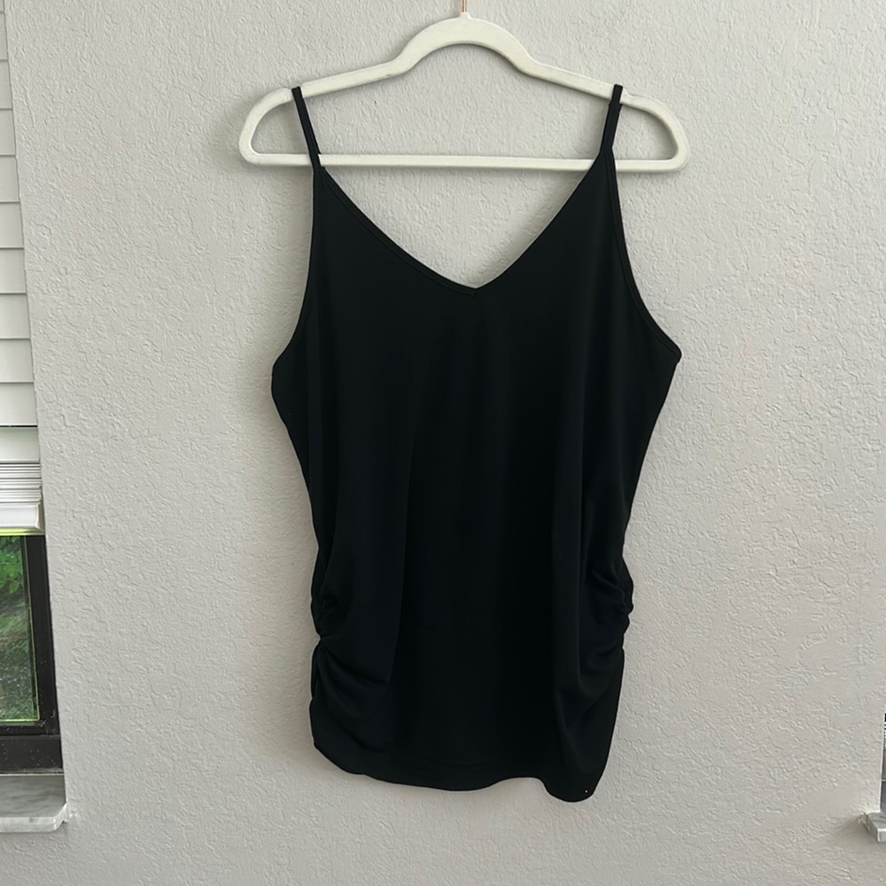 Black adjustable scrunch side cami